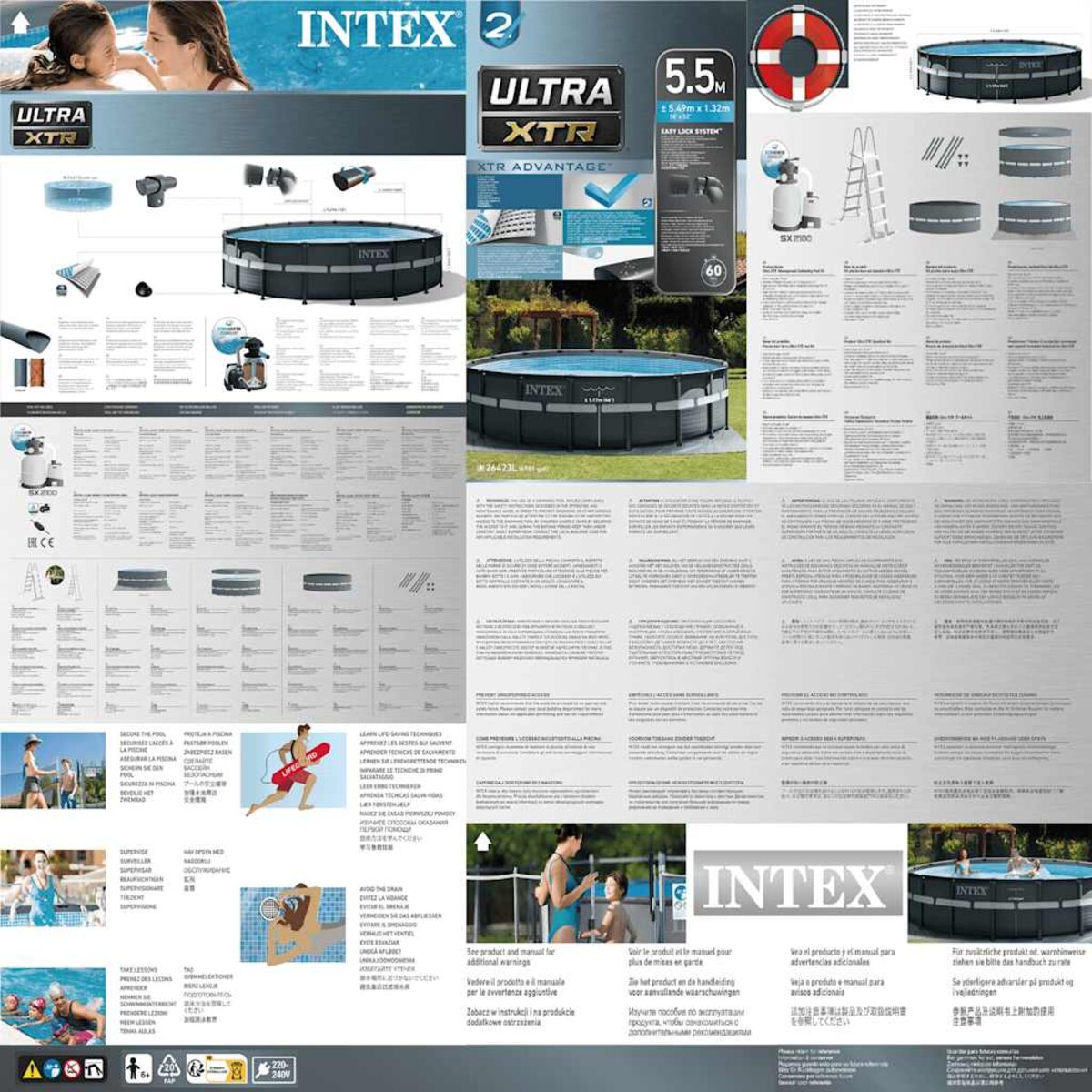 Intex Basen Ultra XTR, 549x132 cm, pompa z filtrem piaskowym