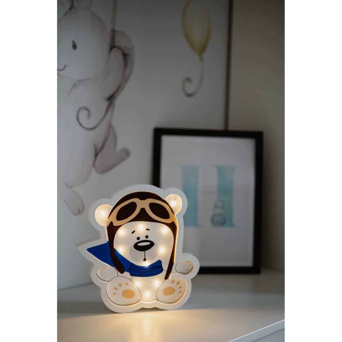 Lampka Nocna drewniana dla dziecka Miś | Lampka nocna dla dziecka