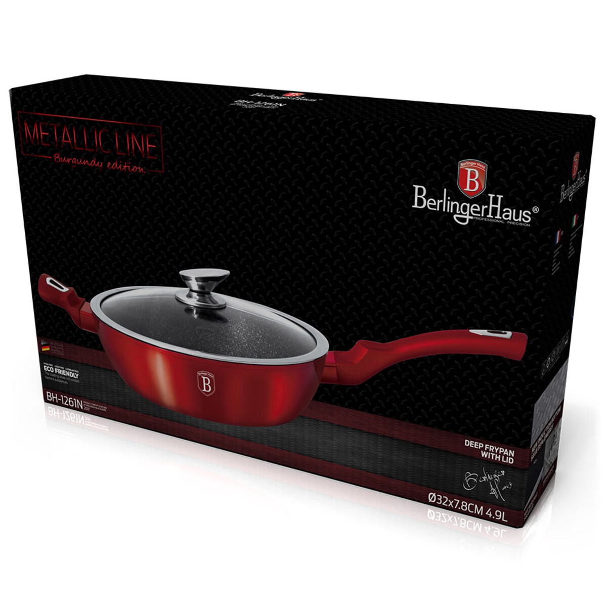 Patelnia z powłoką granitową 32cm BERLINGER HAUS Burgundy Metallic