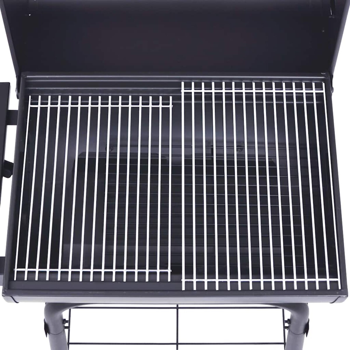 vidaXL Grill ogrodowy z wędzarnią i dolną półką, czarny
