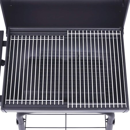 vidaXL Grill ogrodowy z wędzarnią i dolną półką, czarny