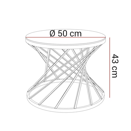Stolik kawowy TAVIA złoty chrom szklany 50 cm
