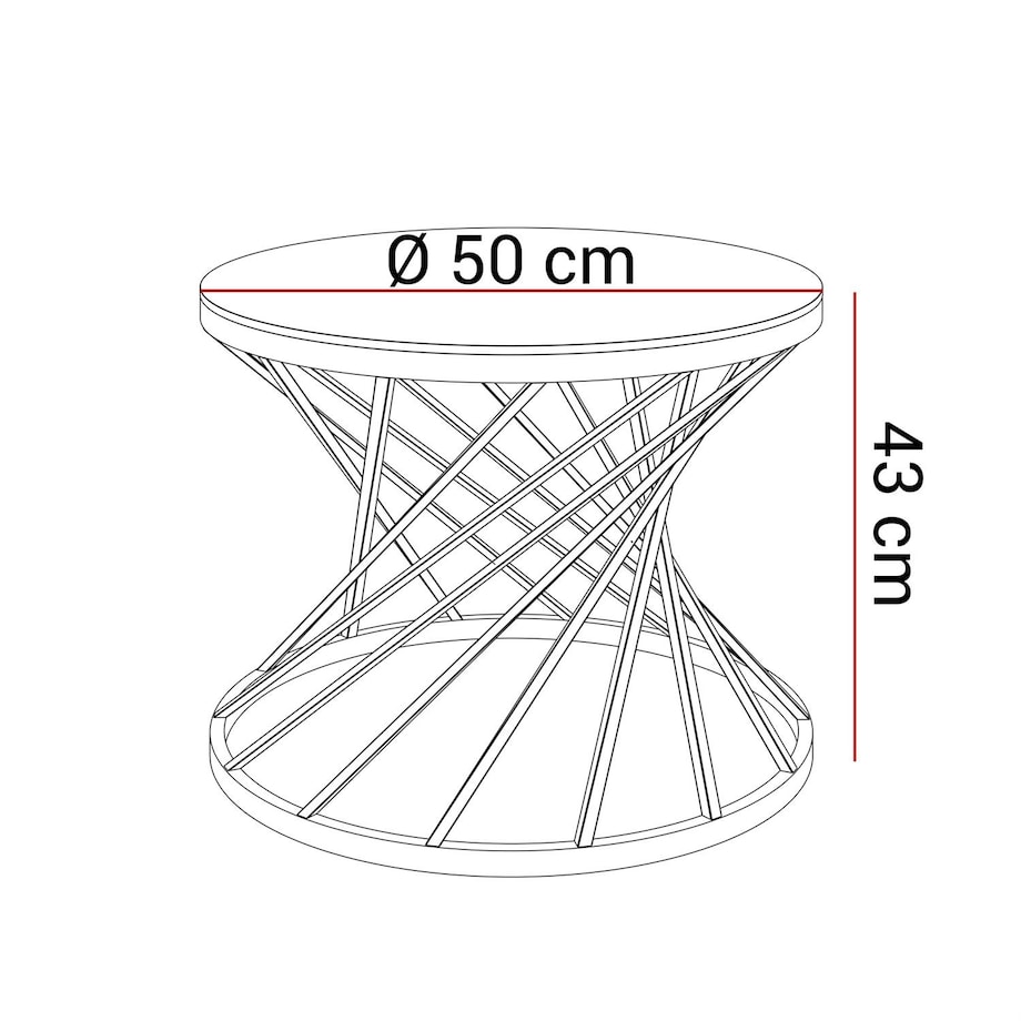 Stolik kawowy TAVIA złoty chrom szklany 50 cm