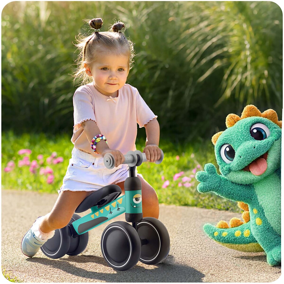 Rowerek biegowy Ricokids RK-606 trójkołowy jeździk dla dzieci lekki solidny Dino