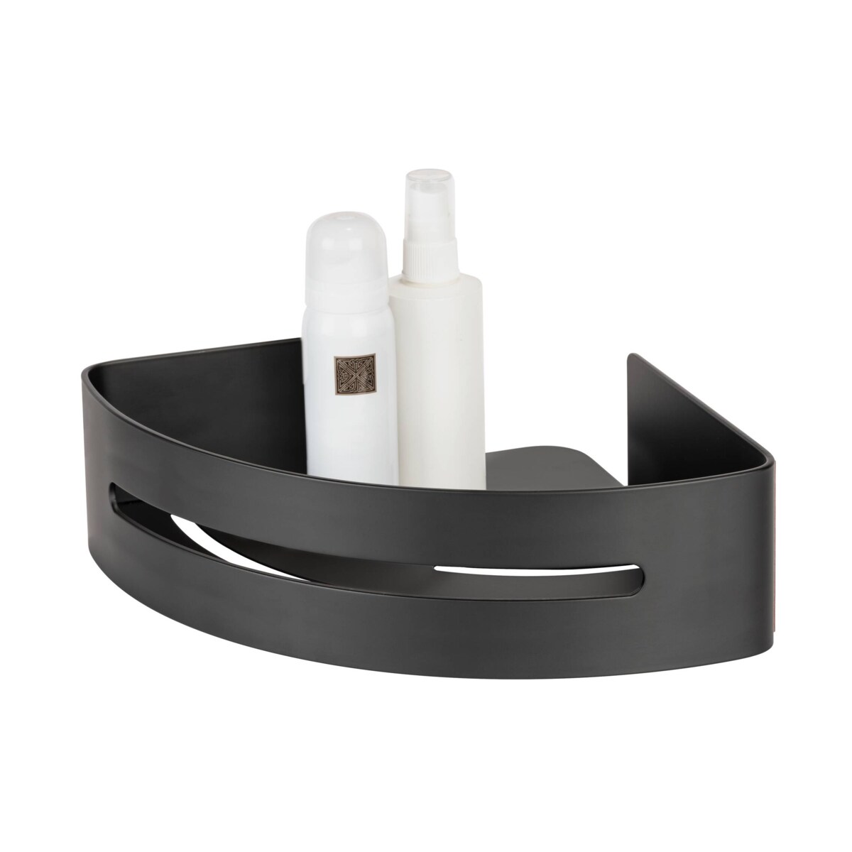 Narożna aluminiowa półka łazienkowa BIVIO, montaż bez wiercenia