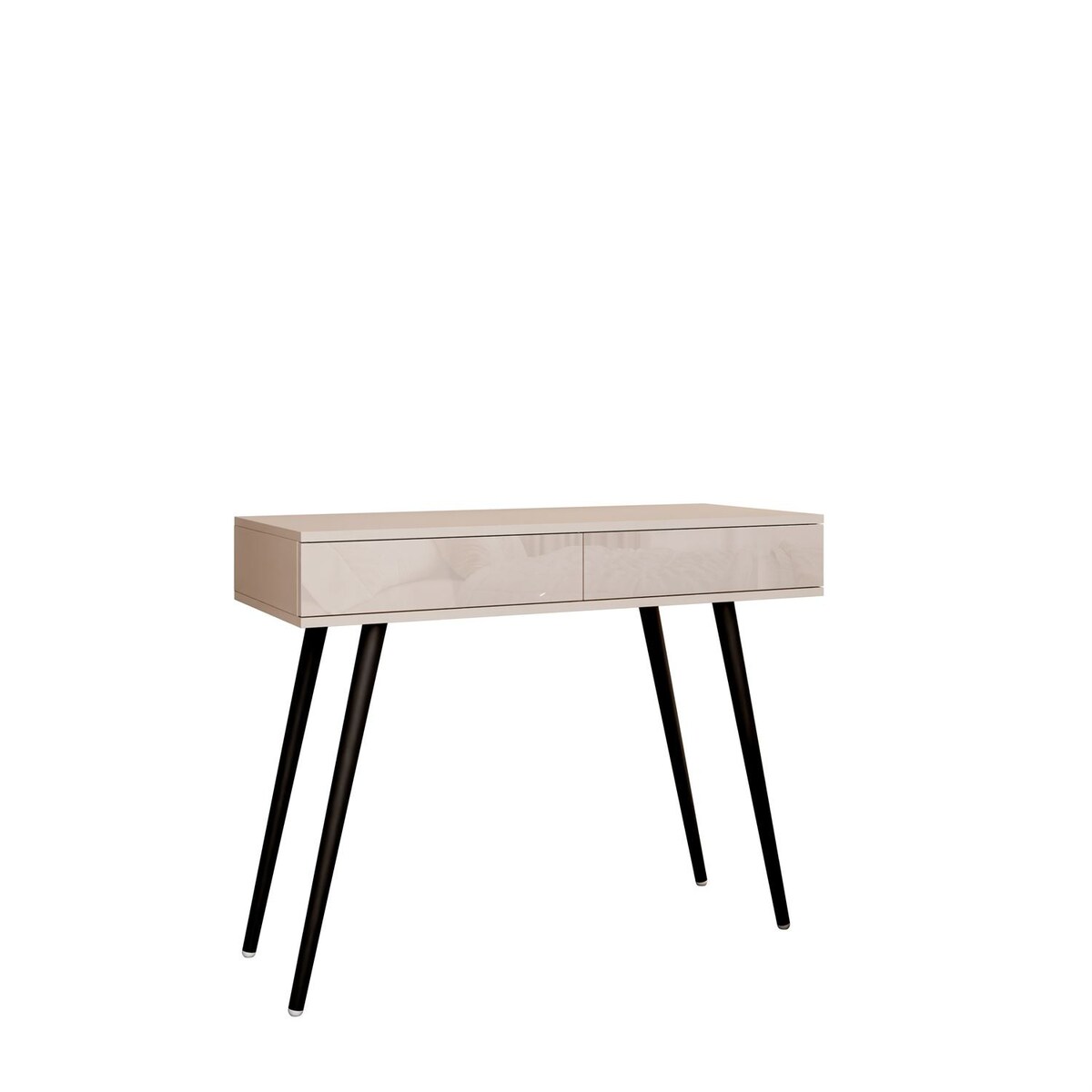 Konsola SIENNA KASZMIR na skośnych, czarnych nóżkach, push-to-open
