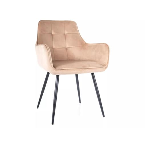 Krzesło tapicerowane LEMON VELVET beżowe