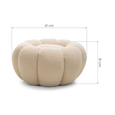Pufa beżowa bouclé Cremona 31x61 cm