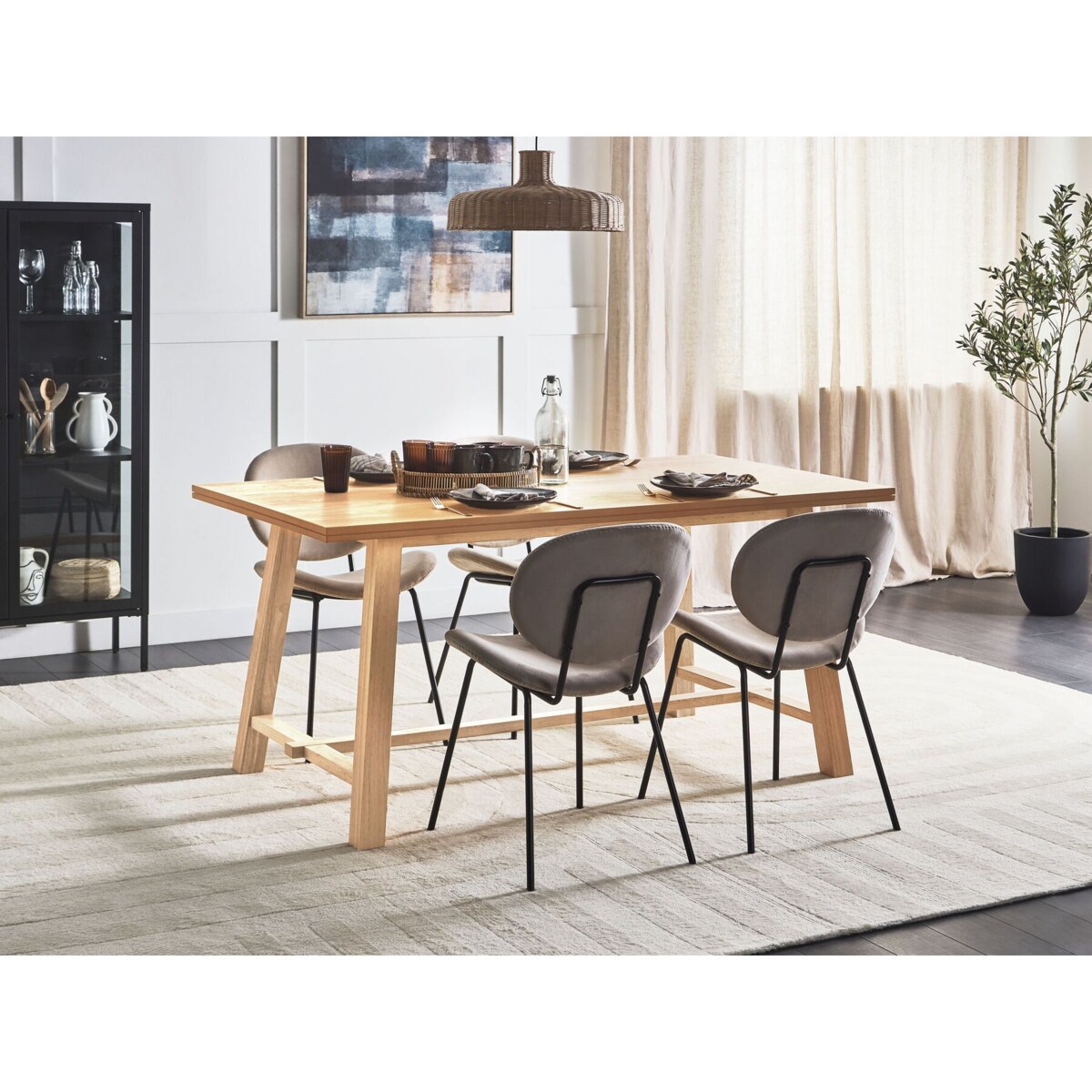 Stół do jadalni 160 x 90 cm jasne drewno BARNES