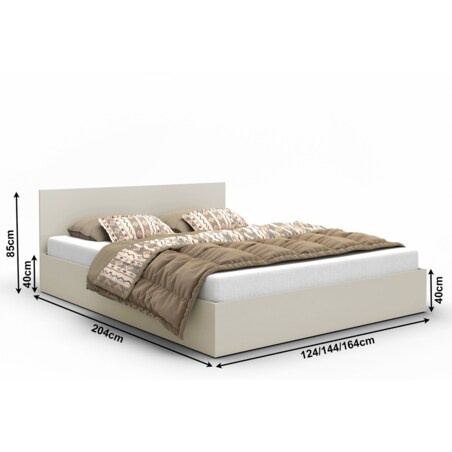 Łóżko ALDO 120x200 z materacem i pojemnikiem - kaszmirowe