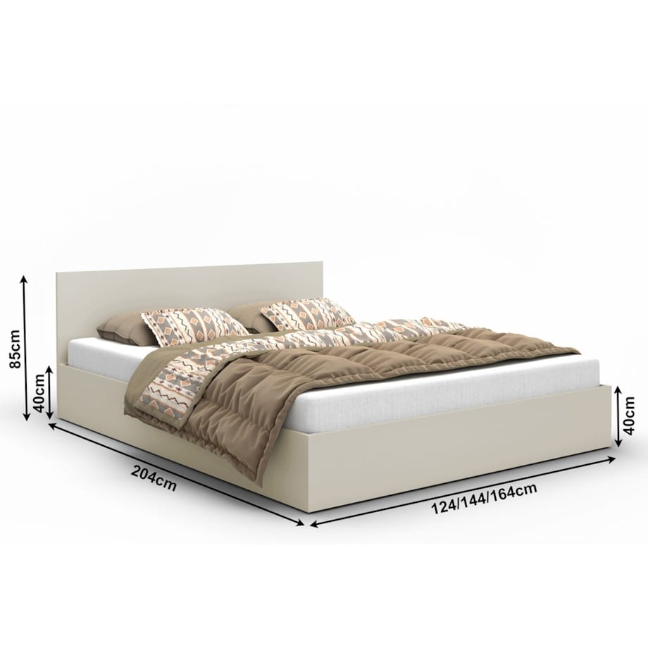 Łóżko ALDO 120x200 z materacem i pojemnikiem - kaszmirowe