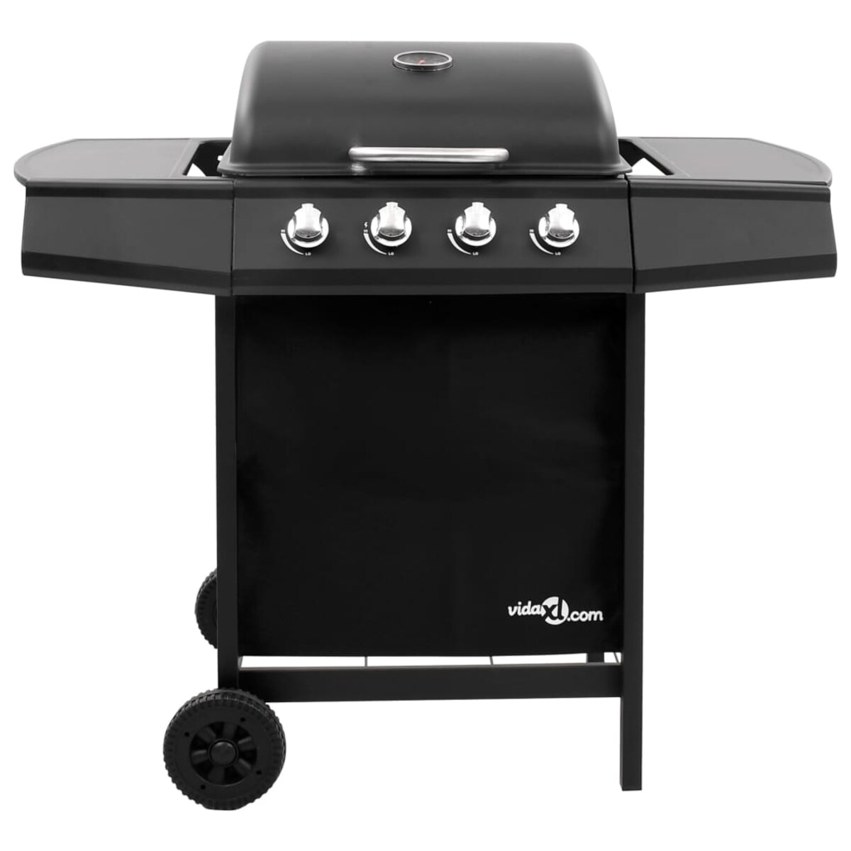 vidaXL Grill gazowy z 4 palnikami, czarny
