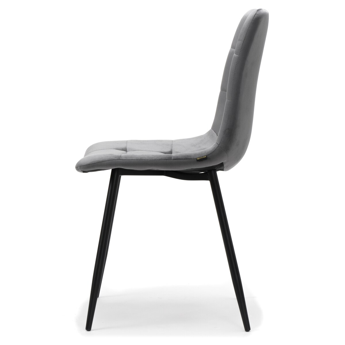 Krzesło tapicerowane pikowane welurowe do salonu jadalni PARMA szara