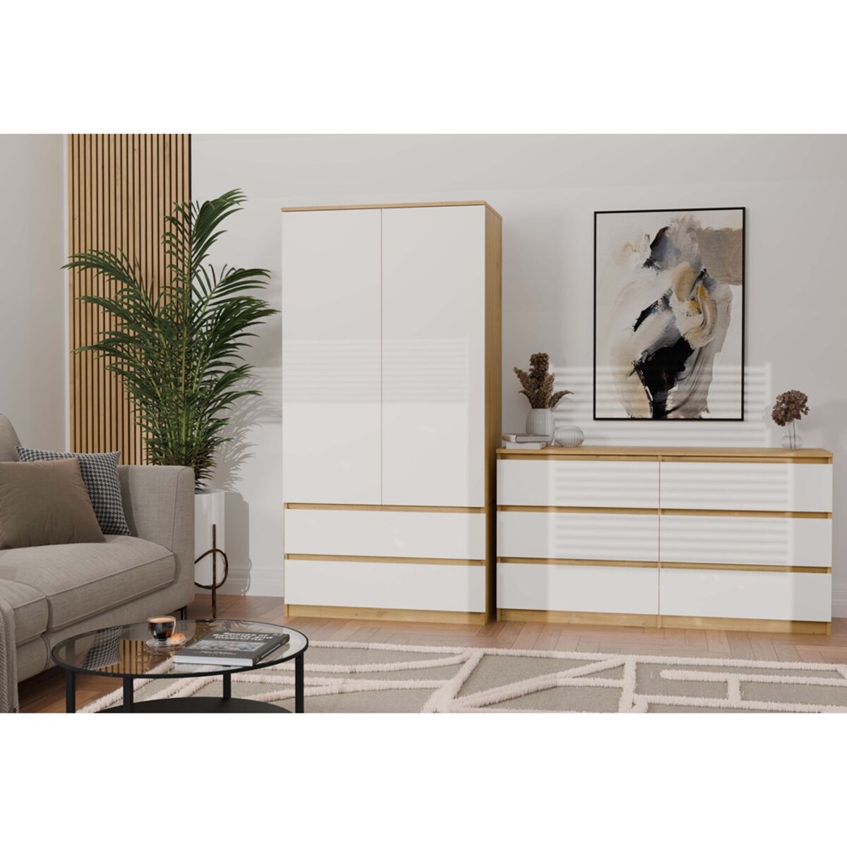 Komoda Malwa M6 140 Dąb Artisan Biały