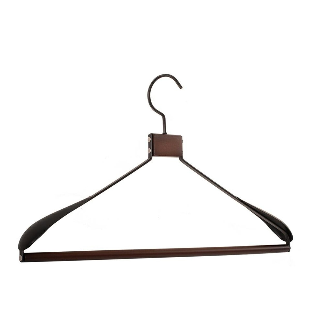 Zestaw 4 drewnianych wieszaków na ubrania SHP SOLID czarny