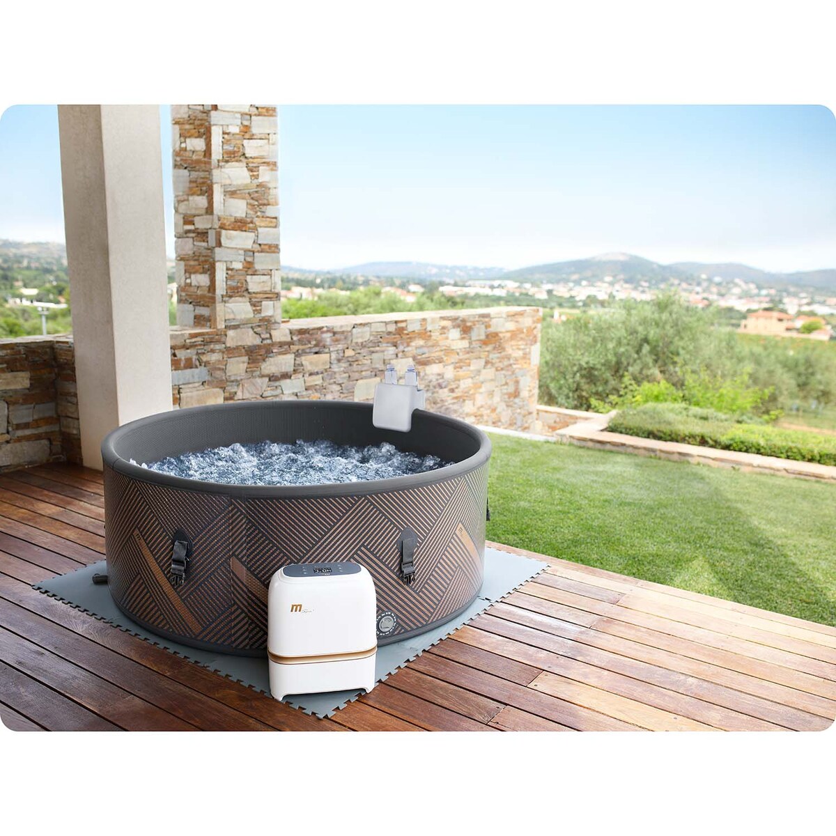 Zagłówek do SPA ogrodowego poduszka uchwyt na napoje 2w1 mSpa zestaw 2 sztuk