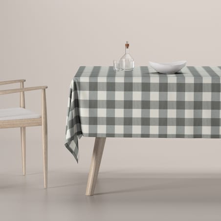 Obrus prostokątny 130 x 160 cm szaro-biała krata (5,5x5,5cm)
