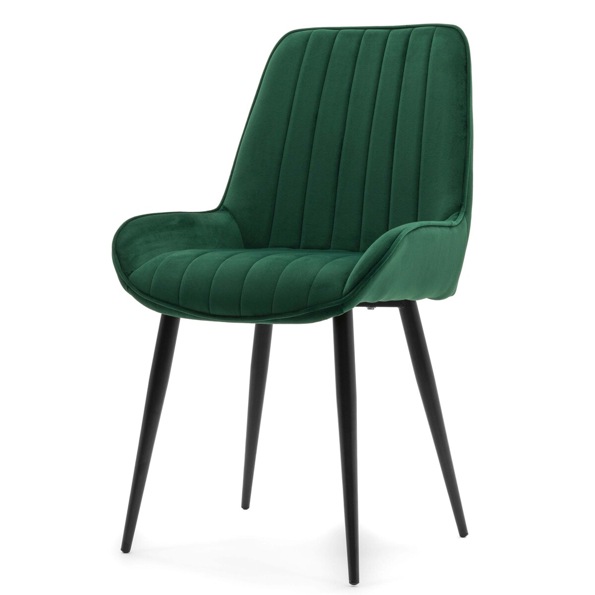 Krzesło tapicerowane welurowe do salonu jadalni nowoczesne glamour LUCA zielona