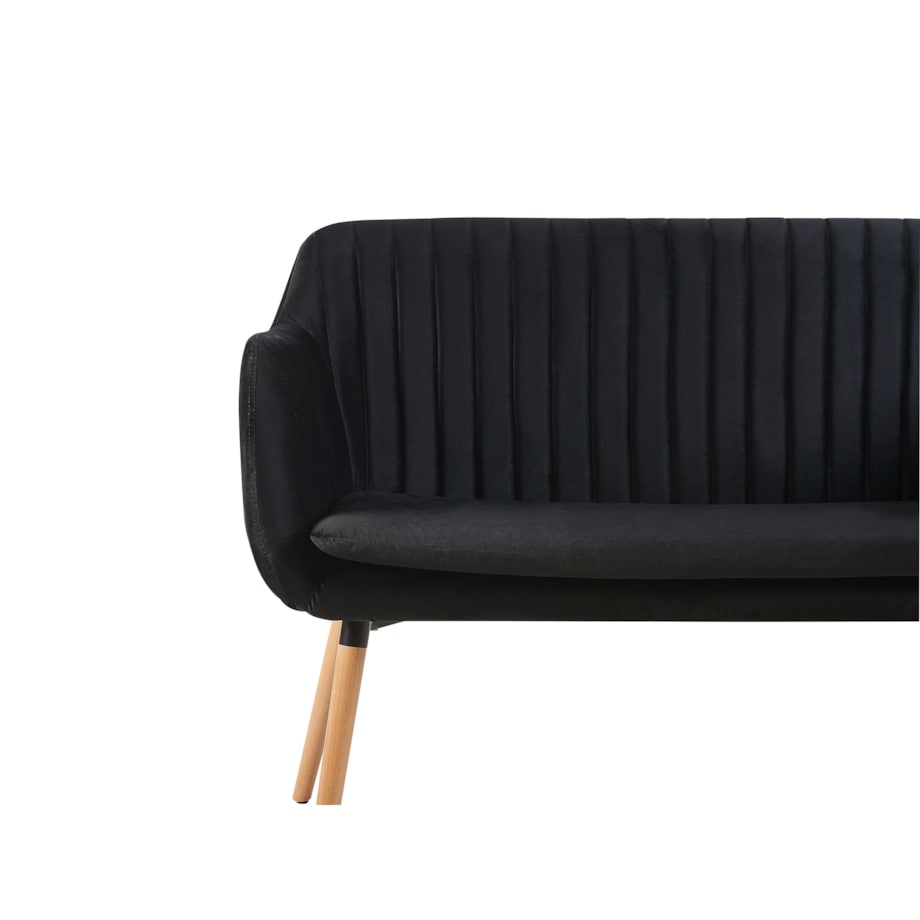 Sofa 2-osobowa welurowa czarna TABY