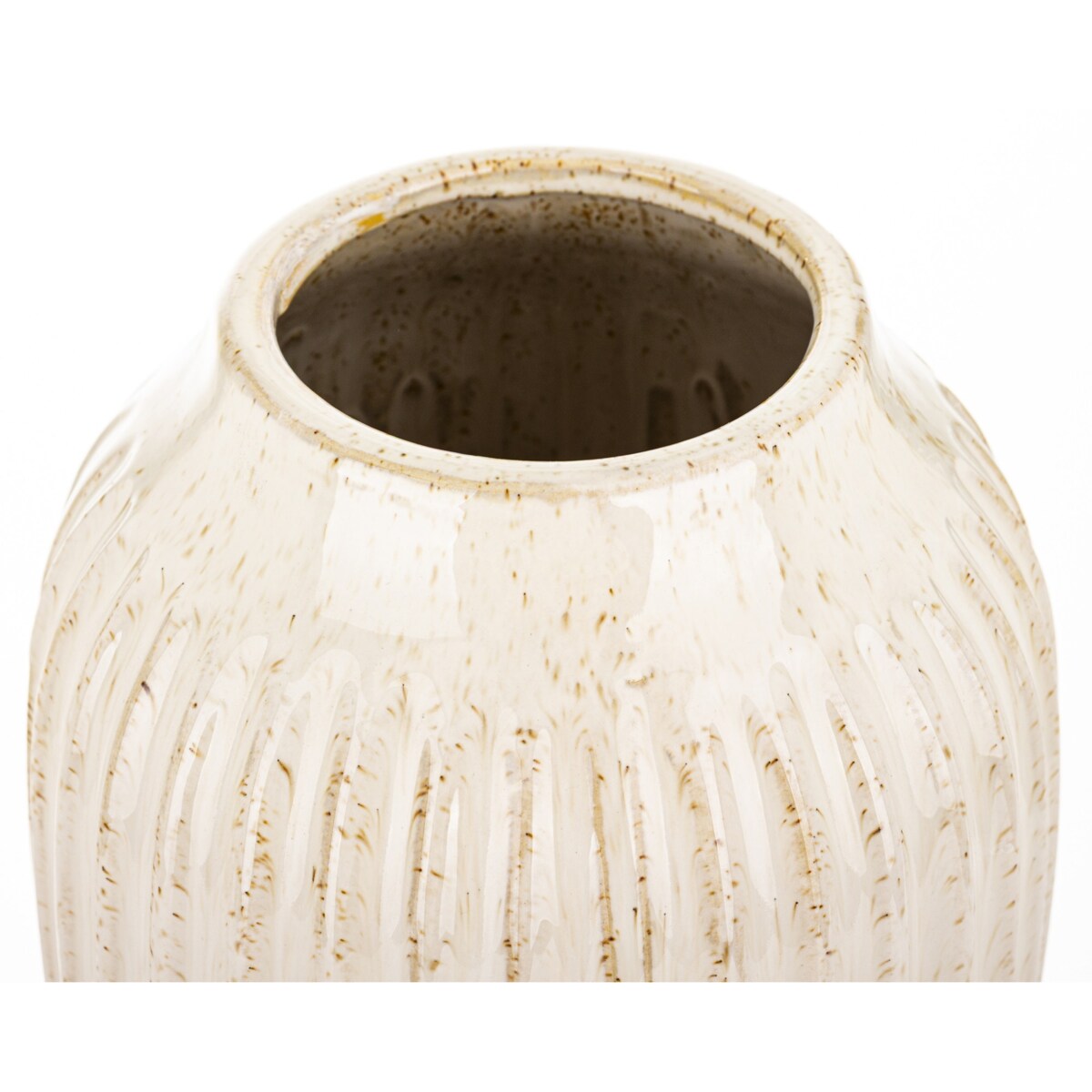 Osłonka wazon ceramiczny prążkowany 31x16x16 cm FIBI-2 biały