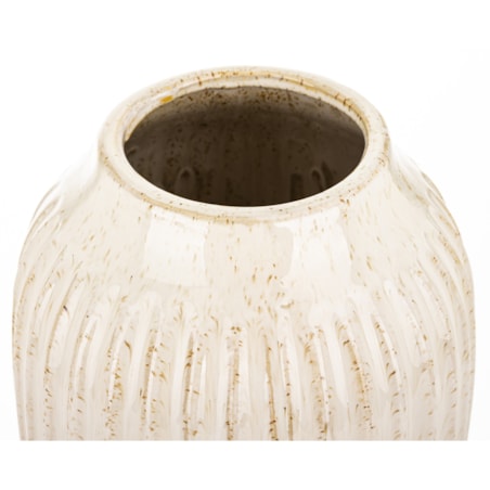 Osłonka wazon ceramiczny prążkowany 31x16x16 cm FIBI-2 biały