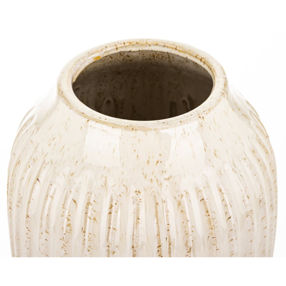 Osłonka wazon ceramiczny prążkowany 31x16x16 cm FIBI-2 biały