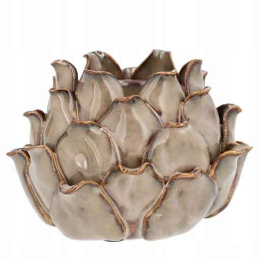 ŚWIECZNIK 2w1 TEALIGHT KANDELABR BOHO LOFT BEŻOWY CERAMICZNY NA 1 ŚWIECĘ