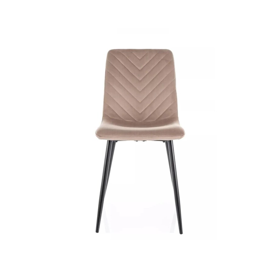 Krzesło tapicerowane DAREN VELVET ciemnobeżowe