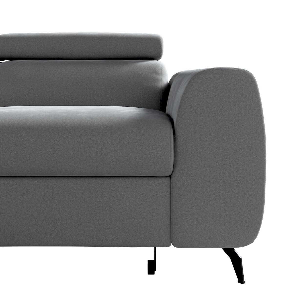 Narożnik rozkładany Leo, grafitowy szary, 268 x 201 x 93 cm, Tkaniny tapicerskie - sofy