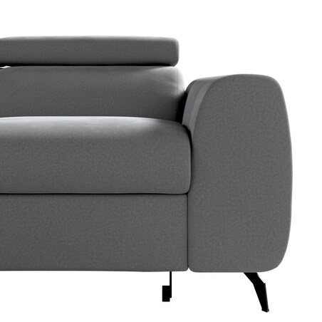 Narożnik rozkładany Leo, grafitowy szary, 268 x 201 x 93 cm, Tkaniny tapicerskie - sofy