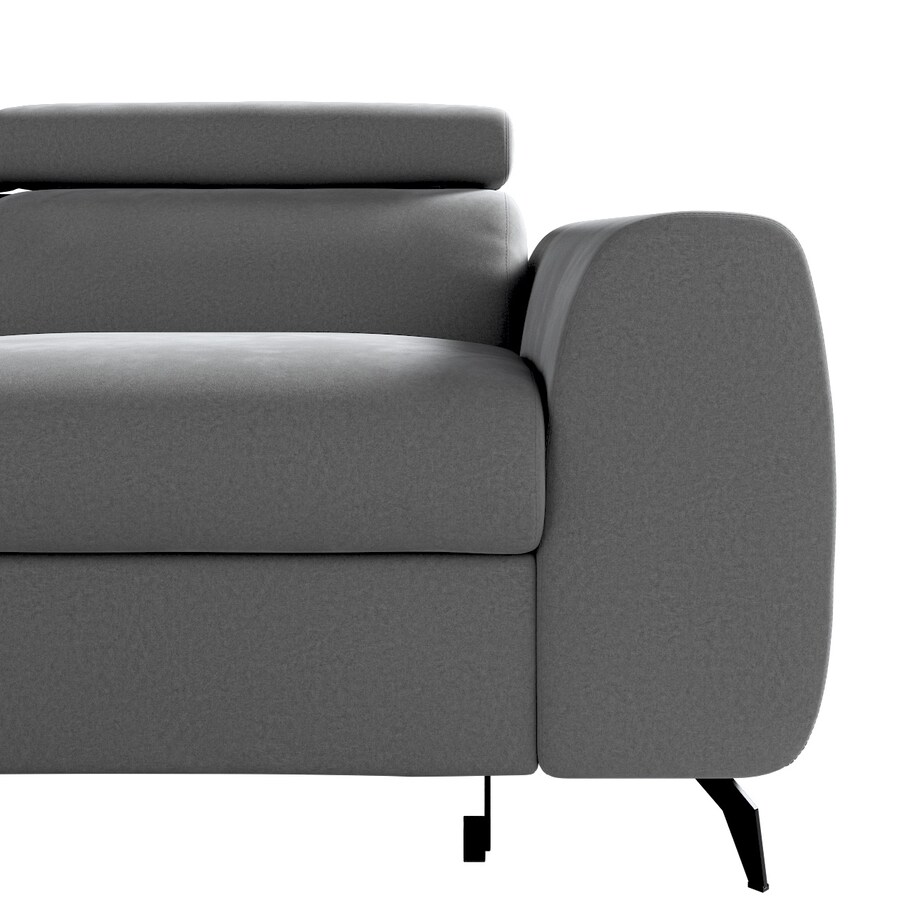 Narożnik rozkładany Leo, grafitowy szary, 268 x 201 x 93 cm, Tkaniny tapicerskie - sofy