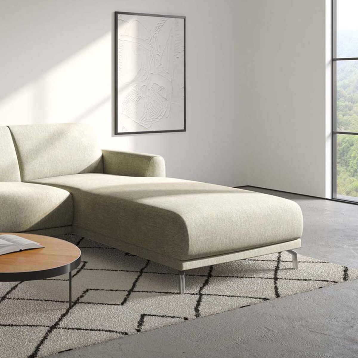 Sofa narożna Puzo - jasnobeżowa