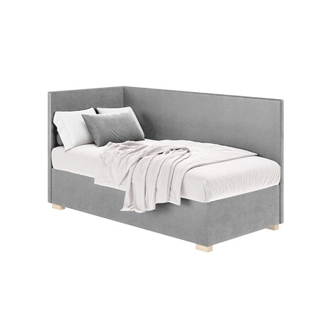 Mesonica Łóżko Flexi, szare, 90x200, Lewostronne