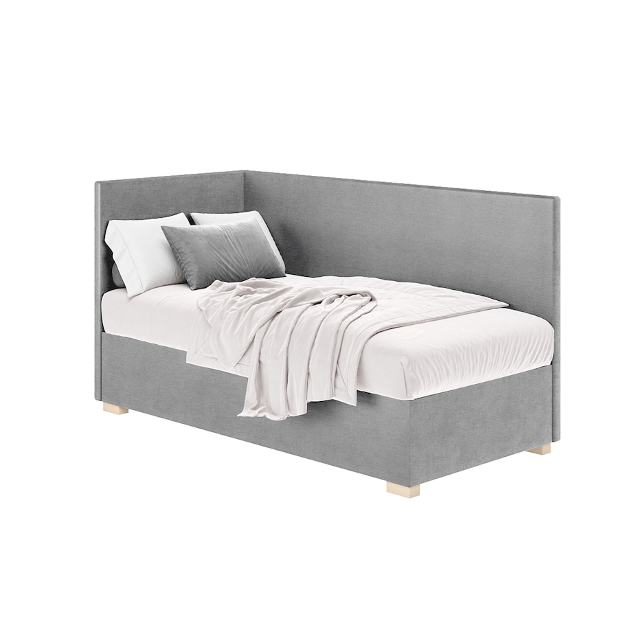 Mesonica Łóżko Flexi, szare, 90x200, Lewostronne