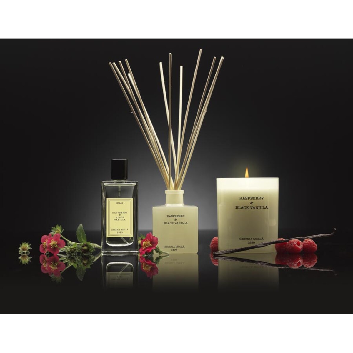 Świeca zapachowa Raspberry & Black Vanilla, 230 g, Cereria Molla