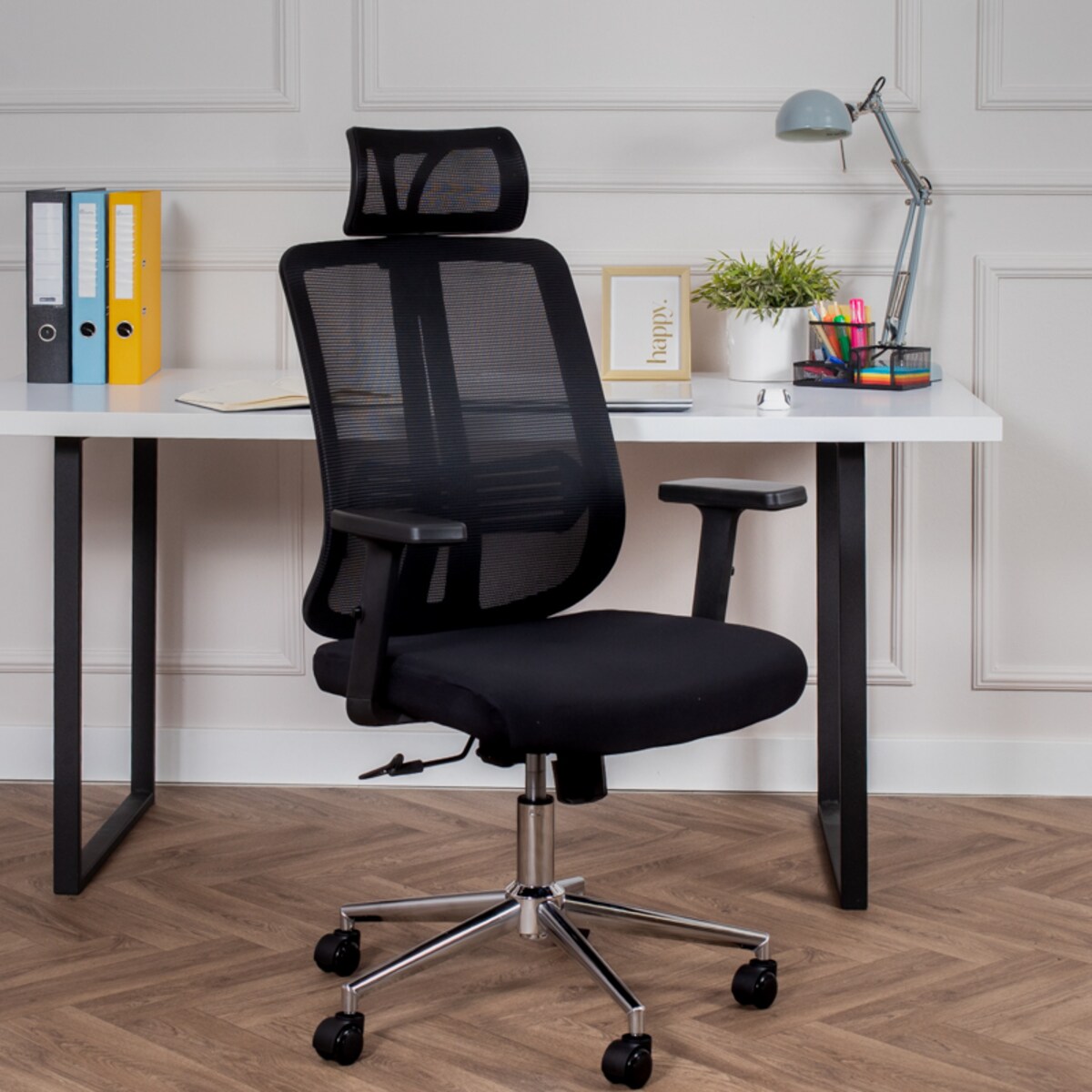 Krzesło biurowe fotel obrotowy regulowany K10 ergonomiczny siatka