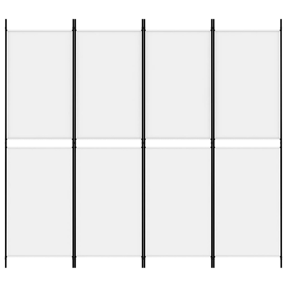 vidaXL Parawan 4-panelowy, biały, 200 x 180 cm, tkanina