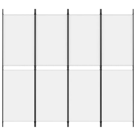 vidaXL Parawan 4-panelowy, biały, 200 x 180 cm, tkanina