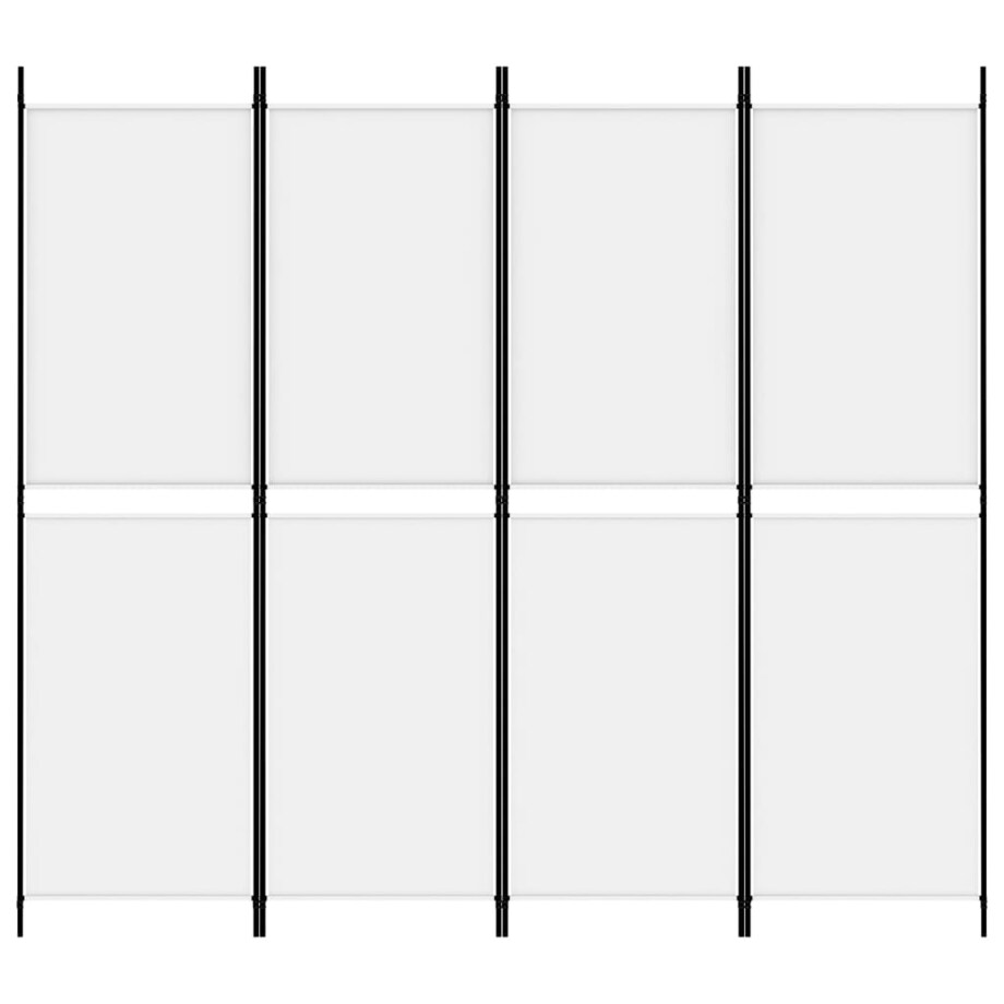vidaXL Parawan 4-panelowy, biały, 200 x 180 cm, tkanina