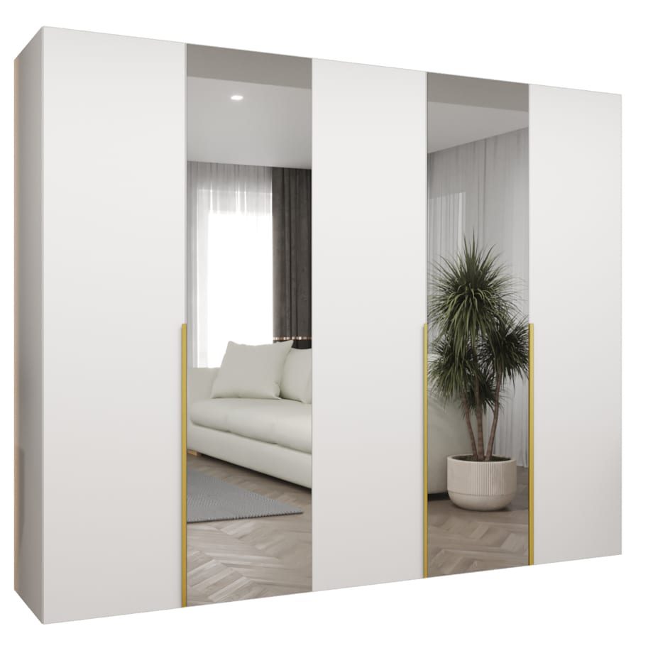 Szafa uchylna otwierana ALICANTE 2 250 wys. 202 cm Biały + u. Złoty