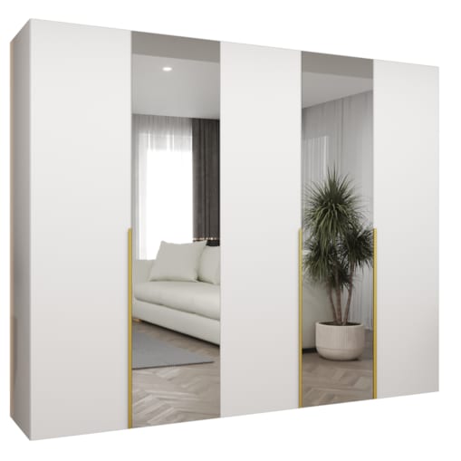 Szafa uchylna otwierana ALICANTE 2 250 wys. 202 cm Biały + u. Złoty
