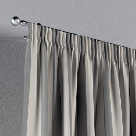 Zasłona na taśmie marszczącej 1 szt. 130x260 biało-szare pionowe pasy (5,5cm)