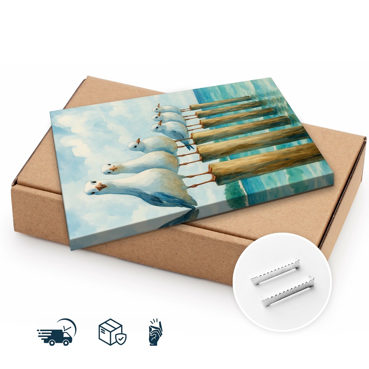 Obraz Na Płótnie Malowane Mewy 40x50cm