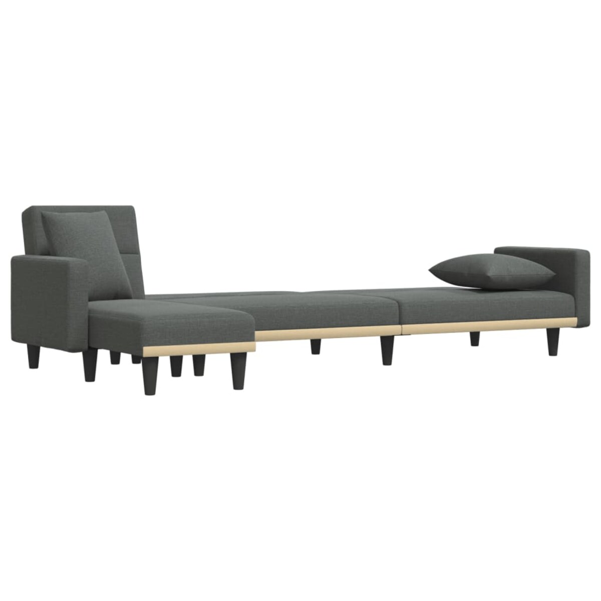 vidaXL Sofa rozkładana L, ciemnoszara, 275x140x70 cm, tkanina