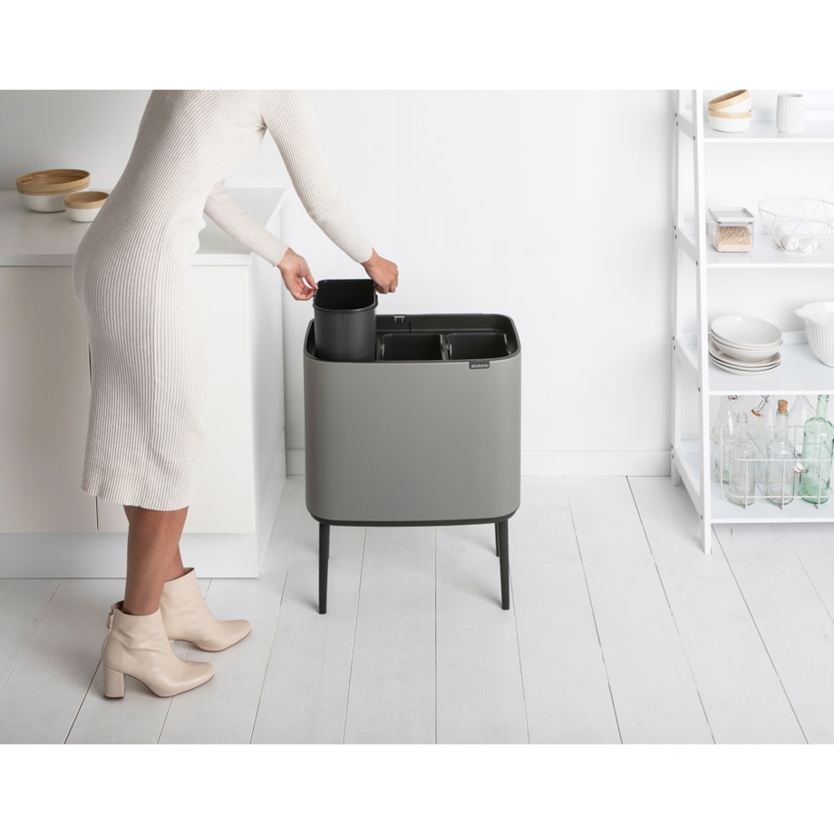 Kosz na śmieci Touch Bin Bo 3 x 11L Mineral Concrete Grey 127229