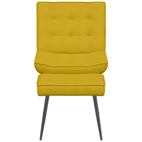 vidaXL Fotel relaksacyjny ze stołkiem Żółty aksamit