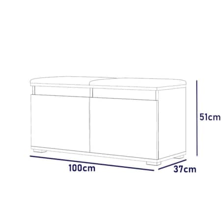 Szafka na buty z siedziskiem SINGAPUR 100 dąb sonoma/zielona