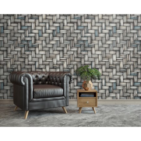 Tapeta Szara jodełka, 416x254cm