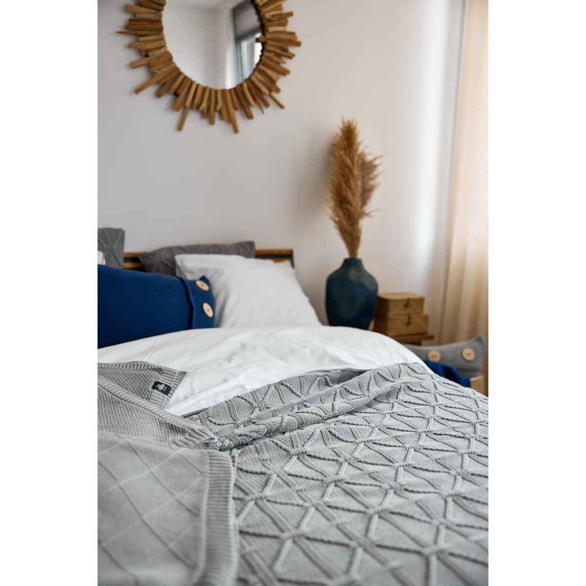 Narzuta brytyjska szara, 220 x 240 cm, La Manta