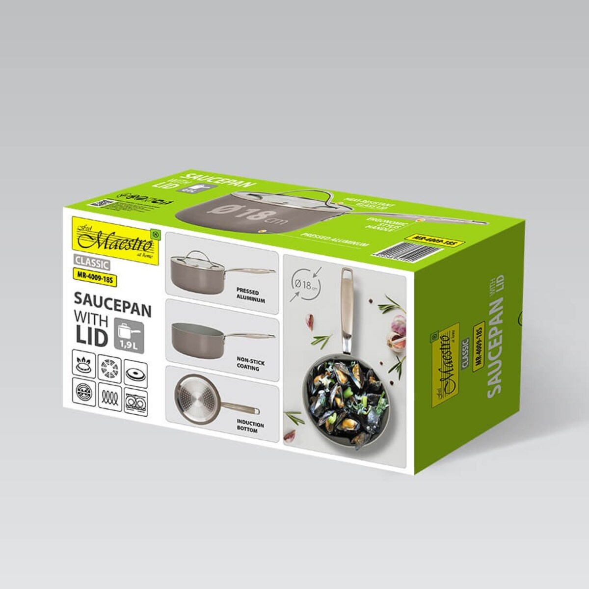 Rondel z pokrywką indukcja 18cm 1.9L MAESTRO